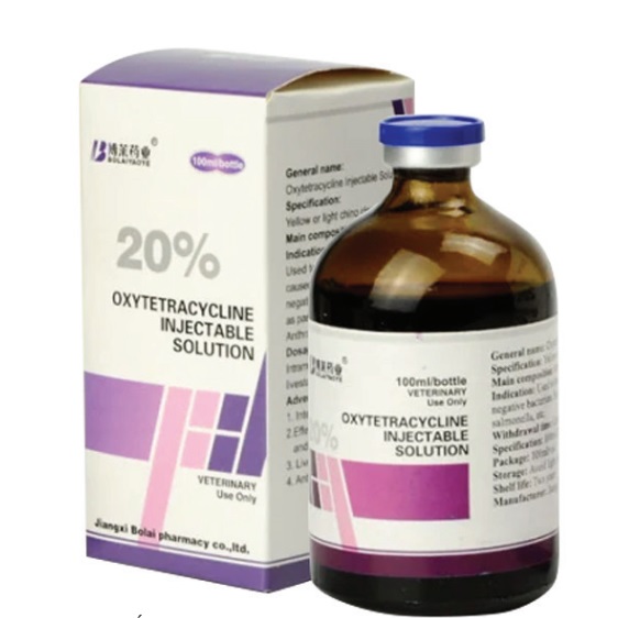 20% OXYTETRACYCLINE INJECTION - Trị nhiễm trùng đường hô hấp, tiêu hóa, viêm khớp trên trâu, bò, dê, cừu, lợn.