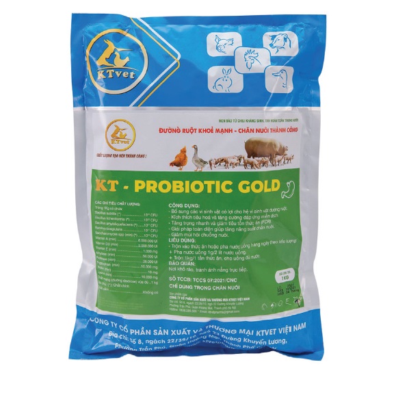 KT - PROBIOTIC GOLD: Giải độc gan thận ở tôm, cá và gia súc, gia cầm.