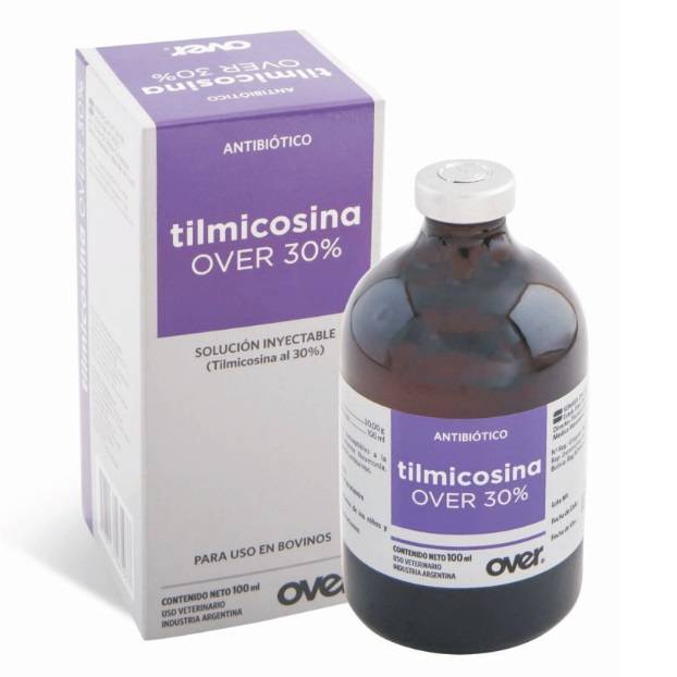 TILMICOSINA OVER 30% - Trị viêm phổi, viêm kết, giác mạc và nhiễm trùng móng trên trâu bò.